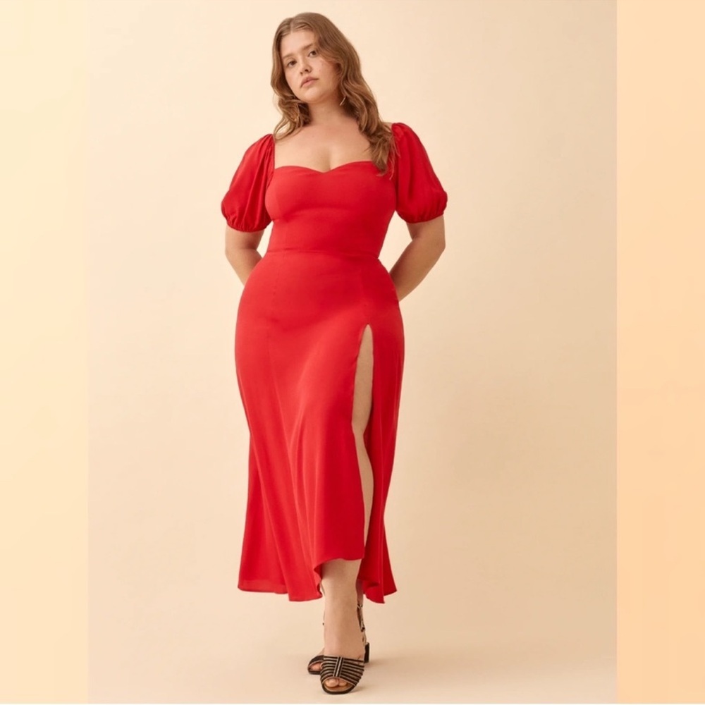 Reformation Mylah Red Midi Dress B1522